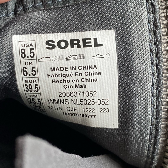 Sorel Evie II Gray Side Zip Chelsea Boots Ankle Booties Shoes Women's Size 8.5 - Picture 8 of 9